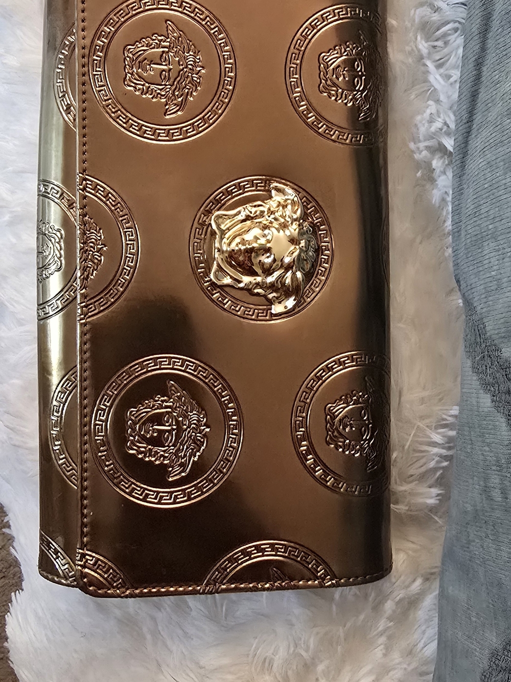 Metallic Medallion Clutch - Rose Gold